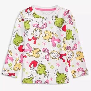 Mr Seuss Macy's Festive Holiday Long Sleeve Shirt Featuring Cindy Lou Max Grinch